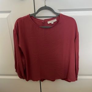 Loft size medium dark pink long sleeve blouse. Like new condition.